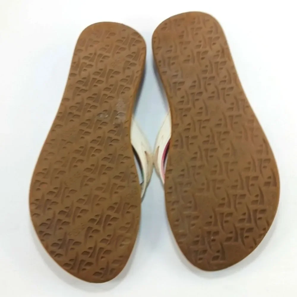 NWOT Flojos Flip Flop Thong Sandal Womans 8. Tan And White/Pink Strap...........
